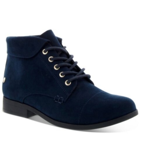 Charter Club Shoes - Charter Club Crissie Lace-up Booties Navy -9